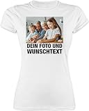 Shirt Damen - Mit Foto I Eigenem Bild I Text I Name I Wunschtext - S - Weiß - Tshirt drucken Lassen t-Shirt selber gestalten personalisiertes Photo Funshirts für Frauen leiber Aufdruck