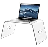 Egchi Acryl-Monitor-Ständer, Acryl-Computer-Ständer, transparenter Laptop-Ständer, tragbarer Laptop-Ständer, TV-Bildschirm-Tablett und mobiler Zeichentisch für Bett, 1 Stück