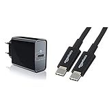 CSL - USB C Ladegerät mit Power Delivery 30 Watt - USB Charger Ladeadapter - Schnellladefunktion & Amazon Basics USB-Typ-C-auf-USB-Typ-C-2.0-Ladekabel, 2,7 m, Schwarz