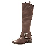 Yowablo Boots Weitschaftstiefel Stiefel Stiefel Frauen Mode Kniehohe Reitstiefel Dicke Absätze Lederschuhe (41,Braun)