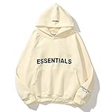 Angst vor Gott Essentials Herren Damen Hoodie, Unisex Langarm Mode Hoodies Pullover, lose und lässige Sweatwaren Sweatshirt Jacke Top (Color : Apricot, Size : 3XL)