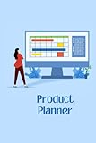 Product Planning Notebook (6x9 inches, 150 pages): | Checklist for Product Development: Lady Product Planner in Red Viewing Data