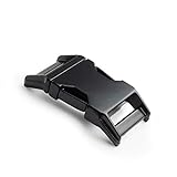 Ganzoo Metall-Klickverschluss Alumaxx, Set aus 2 Stück, 3/4' / Klippverschluss/Steckschließer/Steckverschluss für Paracord-Armbänder, Hundehalsbänder, Rucksack, Farbe: schwarz matt