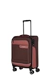 Travelite 4-Rad Koffer Handgepäck Weichschale aus recyceltem Material, erfüllt IATA Norm, Gepäck Serie VIIA: Trolley mit Aufsteckfunktion + Kantenschutz, 55 cm, 34 L