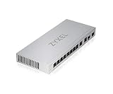 Zyxel Multi-Gigabit Unmanaged Switch 12 Ports | Davon 2 Ports mit 2,5 G und 2 Ports mit 10G SFP+ | Desktop/Wandmontage | 5 Jahre Garantie | V2 [XGS1010-12]