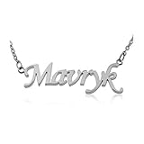 Madeindirect Namenskette 925 Sterling Silber Personalisiert Name Halskette Anhänger mit Namen Fashion Schmuck Geschenk für Freundin, Mutter, Schwester