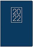 2022 A5 Wochenansicht, Papiereinband, bündig geschnitten, Jahresplaner, Organizer, blau