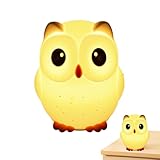 Liakyunf Eulen-Nachtlampe,Eulen-Nachtlicht für Kinder,USB wiederaufladbare Touch-Tierlampe für Kinderzimmer | Silikon-Kinderzimmerlampe, süße Eulen-Nachttischlampe für Arbeitszimmer, S