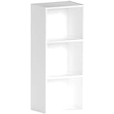 Vida Designs Oxford Bücherregal mit 3 Ebenen, würfelförmig, weiß, Holz-Regaleinheit für Büro, Wohnzimmermöbel