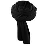 NATUCE Winterschal Damen XXL, 200 x 60 cm Winterschal aus Acryl, Lange Warm Weich Damenschal Winter, Halstuch Strickschal für Frauen, Herren, Outdoor (Schwarz)