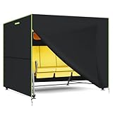 GARPROVM Gartenschaukel Abdeckung 2-3 Sitzer, Abdeckung für Hollywoodschaukel Winterfest Schaukel Schutzhülle Wasserdicht Schneefest 420D Oxford Gewebe Abdeckplane mit 2 Reißverschluss (210*150*150cm)