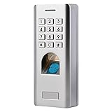 Fingerabdruck Zugangskontrolle, Metall Fingerprint Codeschloss Zutrittskontrolle mit IP66 Wasserdichte/Numerische Tastatur, intelligent Zugangssystem Türöffner für Home Sicherheit