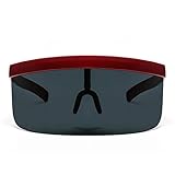 SUXINGJUAN Oversize Shield Visier Sonnenbrille Flat Top Sonnenbrille Half Face Shield Guard Protector für Männer & Frauen