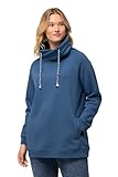Ulla Popken Damen Sudadera Básica Zweifarbige Kordel Sweatshirt, Blaue Jeans, 24-26