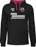 Shirtracer JGA Junggesellenabschied Männer - JGA 2022 Letzte Auswärtstour Bräutigam - M - Schwarz/Fuchsia - Junggesellen-Abschied - JH003 - Hoodie zweifarbig und Kapuzenpullover für Herren und Damen