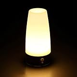 Dewanxin LED Bewegungsmelder Tischleuchte Nachtlicht LED-Tischlampe mit kabellosem PIR-Bewegungssensor verwenden 3x 1,5VAAA Batterie[Energieklasse A+] (Rund)