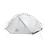 Naturehike VIK Zelt Ultraleichtzelt 3-Jahreszeiten-Rucksackzelt mit Zeltboden 15D für Campingwanderungen (Weiß 2 Personen)