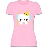 Karneval & Fasching - Süßes Zahnfee Kostüm - XL - Rosa - Geschenk - L191 - Tailliertes Tshirt für Damen und Frauen T-Shirt