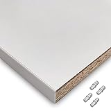X57 Einlegeboden Regalboden Holzboden 19mm nach Wunschmaß max. 700mm breit x 600mm tief Zuschnitt Anfertigung 2mm Umleimer ABS Kante (Weiß)