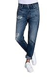 Zhrill Hose Damen Jeans Boyfriend Milou D520170 Used-Look in Blue Blau, Größe:24