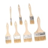 DOITOOL 7st Bürste Mit Holzgriff Und Wildschweinborsten Malen Sie Markierungen Detailfarbe Aquarellpinsel Airbrush Nachfüllbare Farbstifte Luft Wasser Chip-Pinsel Malutensilien Hö