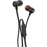 JBL T290 In-Ear Kopfhörer Ohrhörer Hochwertige Aluminium-Ausführung mit 1-Tasten-Fernbedienung und Mikrofon Kompatibel mit Apple und Android Geräten - Schwarz