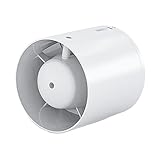PEVSCO Abgaslüfter 4 -Zoll -Inline -Kanalventilator, Luftbeatmungsrohrlüftungslüfter mit Scheckventil, Mini -Extraktor -Kanallüftung for Bad Toilettenwandventil Abluft Rohrventilator