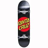 SANTA CRUZ Skateboard Professional Full Dot 8.0 Original Santa Cruz Advanced Level + 50 Skate Stickers HD (Black Dot, 8.0)