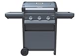 Campingaz Gasgrill 3 Series Select S, Grill Gasgrill mit 3 Edelstahlbrennern, 1 Seitenbrenner, Deckel mit Thermometer, InstaClean Aqua, Culinary Modular System, 10,2 kW, Modell 2021