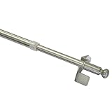 Gardinia 31515 Klemmstange, Ausdrehbar, Montage ohne Schrauben und Bohren, Press&Go Filigrano Kugel, Durchmesser 44418 mm, Länge 80-110 cm, Metall, Edelstahl-Optik, Edelstahl-optik (Kugel)