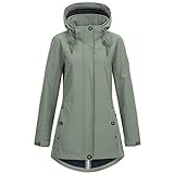 Ankerglut Damen Women's Coat Short Coat With Hood Lined Jacket Transition Jacket #Anker Glutbree Softshelljacke, slate gray, 46 EU