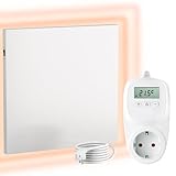 UMBRELLA® Infrarot Wandheizung mit Thermostat [FERNBEDIENUNG + WIFI STEUERUNG] – Infrarotheizung Wandmontage Heizkörper – Carbon Crystal Infrarot Paneel App steuerbar – (Modell TH12 WIFI - 400W)