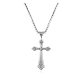 Jovivi Edelstahl Schmuck Gothic Kreuz Anhänger Kette Silber Vintage Stil Kreuzanhänger Halskette Damen Herren Geschenk