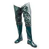 Sraeriot Fischerei Hüftwaders Nicht rutschfeste wasserdichte PVC-Wathosen mit Schnallenstiefeln atmungsaktive Hüftstiefel Grün Größe 45 1Pair-Lieferungen für Outdoor-Fischerei