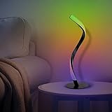 HEMEAN Spiral LED Nachttischlampe,RGB Magie Farbe Eye Caring Table Nachtlicht,Dimmbare Nachttisch Intelligentes WiFi Schreibtisch Lichter,Für Dekoration Schlafzimmer Büro