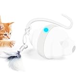 Interaktives Katzenspielzeug 2 Modi Automatische Attraktive Elektrisch Bewegende Maus mit 7 farbigen LED Leuchten