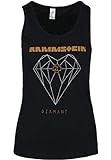 Rammstein Damen Ladies Diamant Tanktop Top, Schwarz (Black 00007), Small (Herstellergröße: S)
