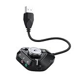 USB-Soundadapter, externe Karte mit 3 x 3,5 mm, 2 x USB, 1 x Typ-C-Anschluss, geeignet für PC, Laptop, ex