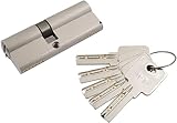TAuyuGCT Einsteckschloss-Set für Außentür Verschiedene Größen von Türkernen, 5 Schlüssel, Höhe 32 mm, innen und außen, doppelte Entriegelung, Sicherheitstür, Innentür, Türzylinderschloss(Length 90mm)