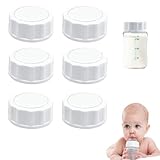 Babyflaschenverschlüsse,6 Stück Reiseflaschenverschlüsse,Flaschendeckel Ersatz Babyflaschen,Weiß Deckel für Babyflaschen,Ersatzflaschenverschlüsse für Babyflaschen,Passend für Die Meisten F
