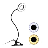 WEIGUSI Clip-On-Schreibtischlampe USB Tischlampe Augenschutz LED Tischleuchte biegbare Flexible Leseschreibtischlampe Nagel Tattoo liest Schönheit (Farbe : Schwarz)