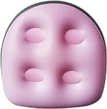 Aufblasbares Kissen, Whirlpool- und Whirlpool-Sitzkissen mit Saugnapf-Rückenlehne zur Unterstützung des Badewannen-Sitzkissens weiches aufblasbares Massagekissen Rosa