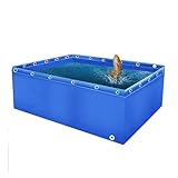 Großer PVC-Canvas-Aquarium-Pool mit Ablassventil für Salzwasserfische, 0,5 mm, Plane, Wasserspeicher für Koi-Fische, Schildkröten und Schwimmen, temporäres Haltebecken (1,5 x 5 x 0,8 m)