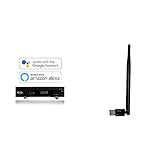 Xoro HRK 7660 SMART DVB-C HD Receiver (Alexa, Google Home, LAN, HDMI, USB 2.0, PVR) black & HWL 155N WLAN USB Antenne für Xoro SMART Receiver/Windows 10 / Linux/Raspberry Pi, Schwarz