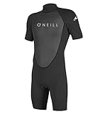 O'Neill Wetsuits Men's Reactor-2 2mm Back Zip Spring Wetsuit, Black/Black, M