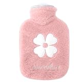 Bouillotte Wärmflasche 500ML Wärmflasche Bettflasche mit flauschig Bezug Warmflasche Geschenke zur Schmerzlinderung bei Bauch Hinterbeinen Geschenke für Familie und Freunde