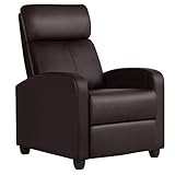 Yaheetech Relaxsessel Fernsehsessel Ruhesessel Liegesessel mit Liege-Funktion Polstersessel Kunstleder verstellbar Einzelliegesessel Wohnzimmer Schlafzimmer Heimkino B