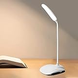 MXLLLXD Wiederaufladbare LED-Schreibtischlampe Weiß Blau Rosa, LED-Leselampe für Kinder, LED-Nachtlicht, intelligente Nachttischlampe, Touch-Steuerung, Schreibtischleuchten für das Studium