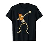 Halloween Kürbis Skelett Dabbing Lustige Tupfen Geschenkidee T-Shirt