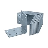 HELPMATE – 12 Stück Lochplattenwinkel 60x60x40 mm – Winkelverbinder galvanisch verzinkt & blau passiviert – Holzverbinder mit hervorragendem Korrosionsschutz – Lochwink